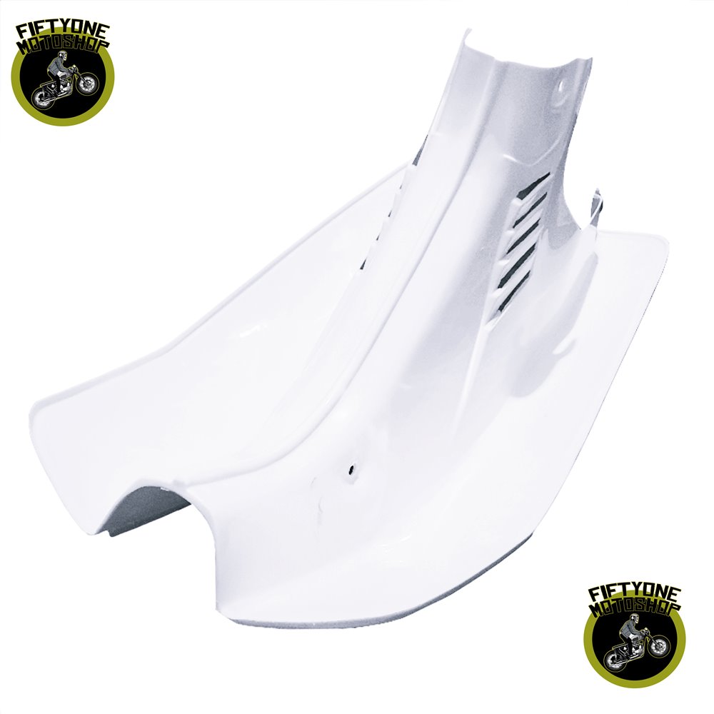 Sayap Tebeng Depan Legshield Cover Body Suszuki RC80 RC100 Putih Retro