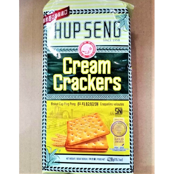 Biskuit Hupseng Cap Ping Pong Rasa Asin / Hup Seng Cream Cracker 428g Cemilan Snack Roti Malaysia