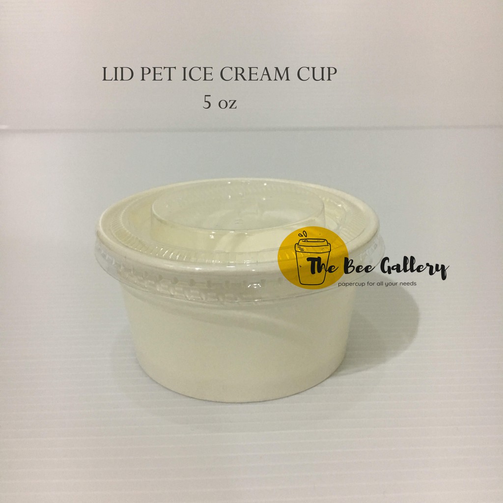 LID Tutup  PET 5 oz Ice cream Paper Cup Tutup  Gelas  