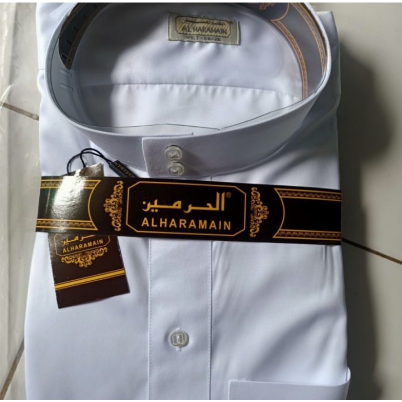 GAMIS HARAMAIN IMPOR VIET POLYESTER PUTIH - JUBAH PRIA HARAMAIN POLYESTER - PUTIH, 56/22
