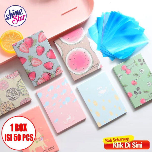 SHINE STAR - Pembersih Wajah Glowing Kertas Minyak Wajah - Kertas Minyak Linen Alami Menyerap Minyak pada Wajah