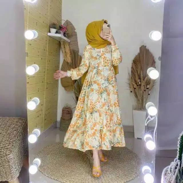 Fashion faizha - zara yellow / zara kuning / dress bangkok / baju wanita / baju import