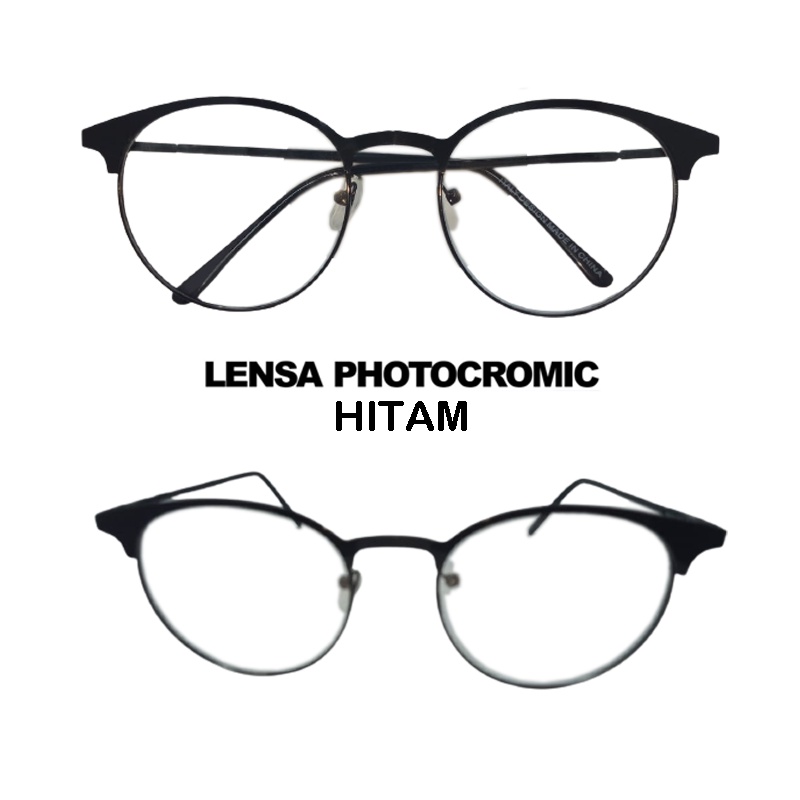 [PROMO] Kacamata Photocromic Korea / Lensa Photochromic Blue Ray Radiasi Korea Wanita 2 In 1 Kacamata lensa potokromik anti radiasi Sunglasses Unisex kacamata bingkai Titanium perubahan warna fotocromic New