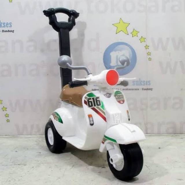 Mainan Vespa Tunggang Anak Light & Sound - Motor Skuter Dorong Edukasi
