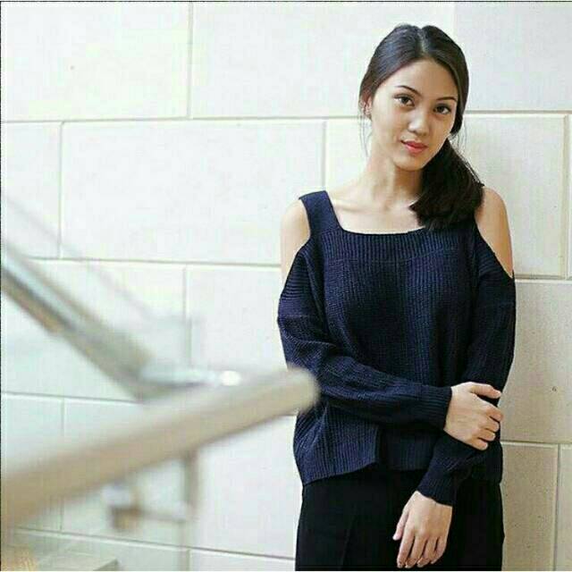 Premium Sabrina Top Knit 7Gauge Tebal Baju  Atasan 
