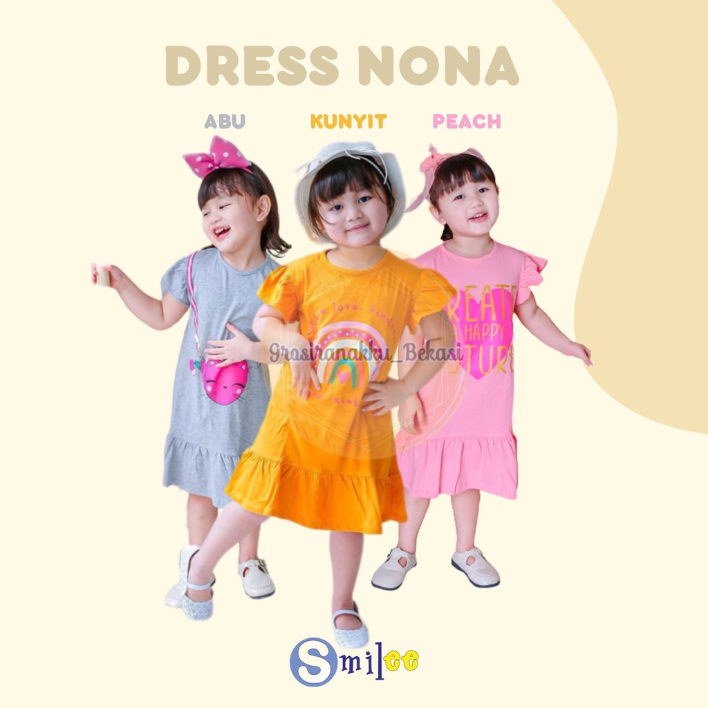 Dress Anak Smilee Nona Mix Motif size 1-5Tahun