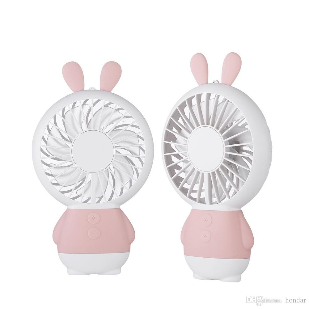 Hand Fan Rabbit Mini Ling Long Portable HJ-5031 / Kipas Angin Kecil Light Charger USB Motif Kelinci