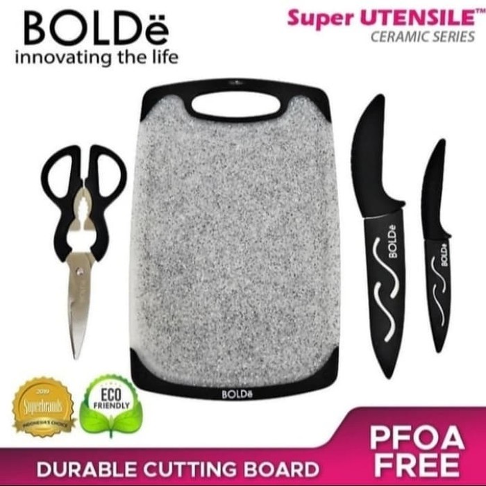 BOLDE SUPER UTENSIL CUTTING BOARD 3+1 PISAU PEMOTONG TALENAN PISAU