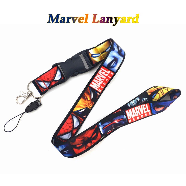 [Tersedia] Marvel Lanyard Ponsel Tali Leher Gantungan Kunci Sling Tali Kamera Cocok untuk ID Card Holder Anti-Lost Sling