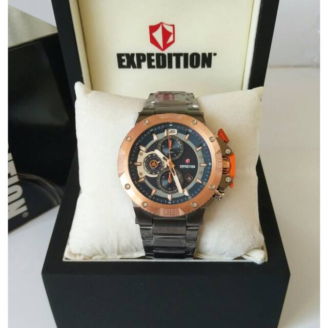 Jam tangan pria _ expedition 6751 rosegold grey original