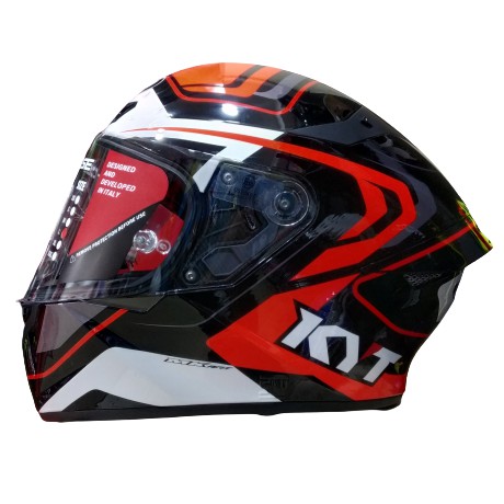 HELM KYT TT COURSE OVERTECH BLACK RED FLO KYT TTC OVERTECH FREE BALACLAVA