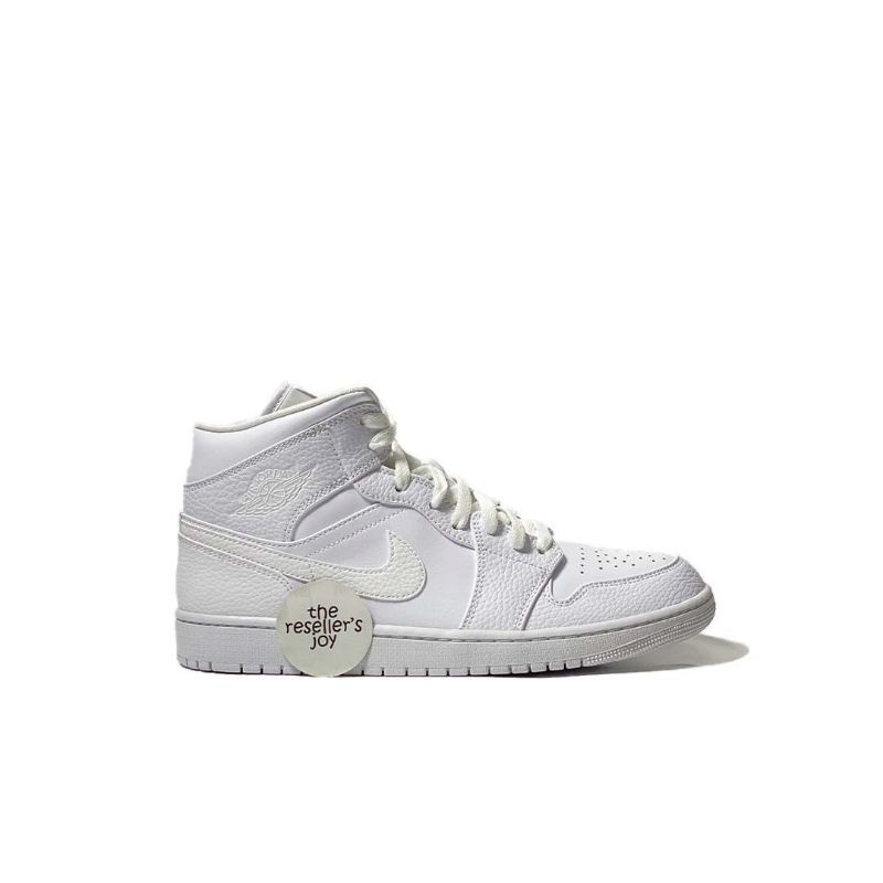 Nike Air Jordan 1 Mid Triple White 554724-130 (100% AUTHENTIC)