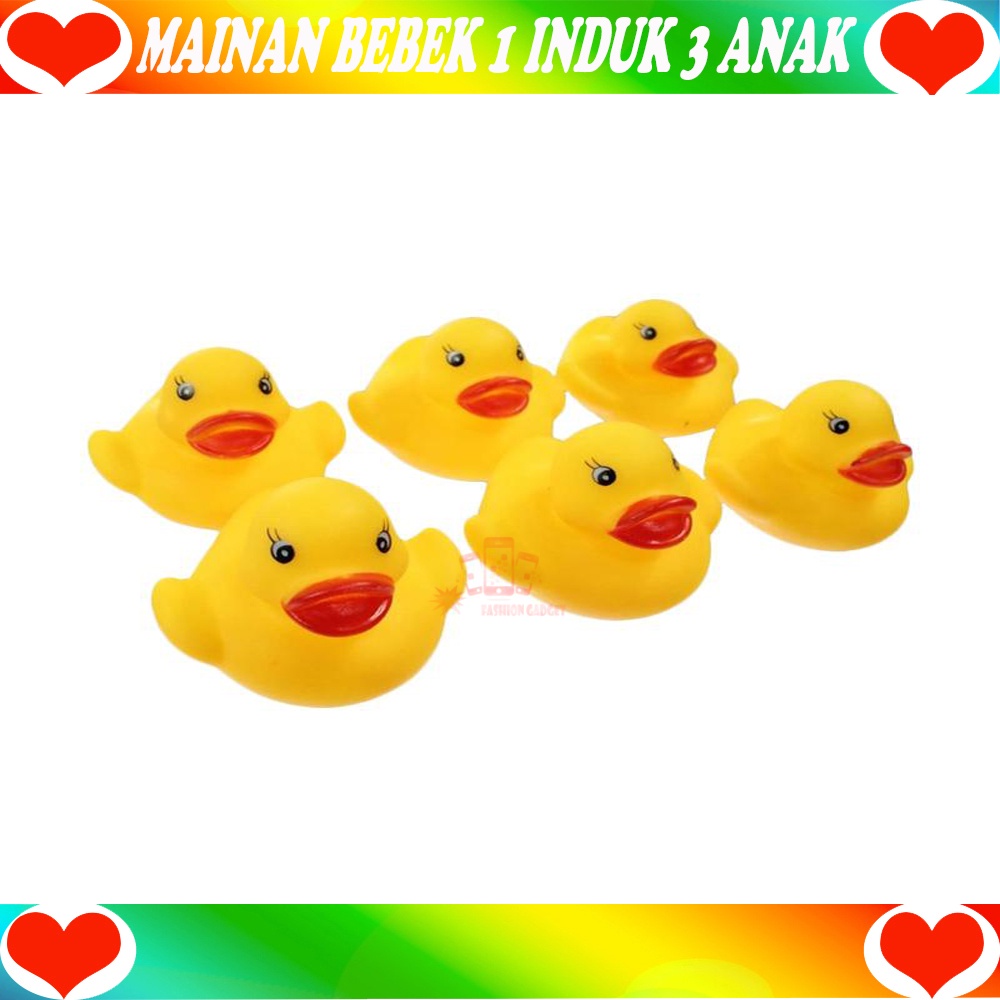 Mainan Bebek Karet Mainan Mandi Bayi &amp; Anak Mainan Bayi Saat Mandi Edukasi Anak Bath Toys 1Induk 3 Anak &amp; 6 Anak