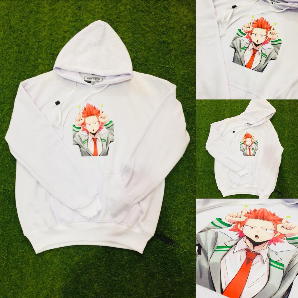 Hoodie Eijiro Kirishma Sturdy Hero White anime My hero Academia Boku No Hero Character