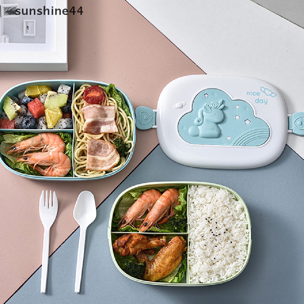 Sunshine Kotak Makan Bento Portable Dengan Kompartemen Untuk Piknik Anak