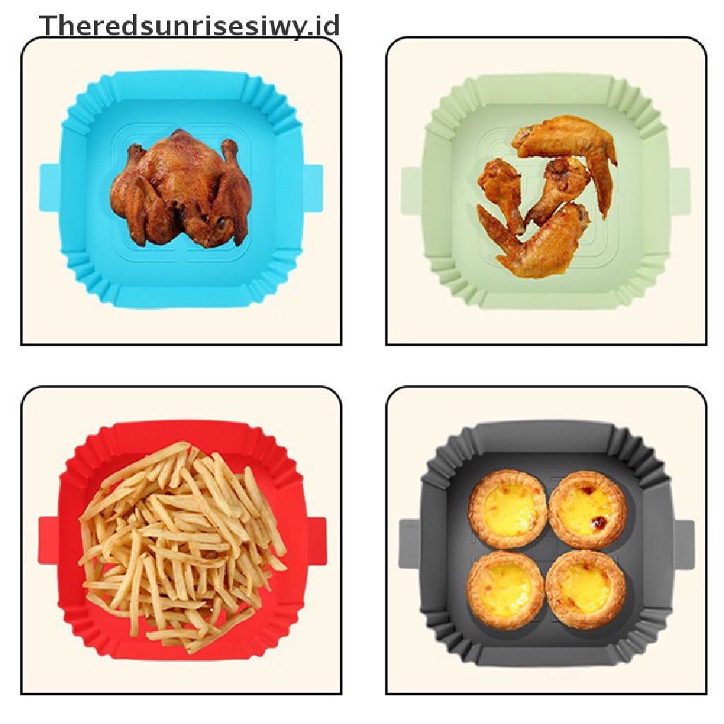 # Alat Rumah Tangga # Nampan Air Fryer / Panggang Ayam Bahan Silikon Tebal Ukuran 19.5cm