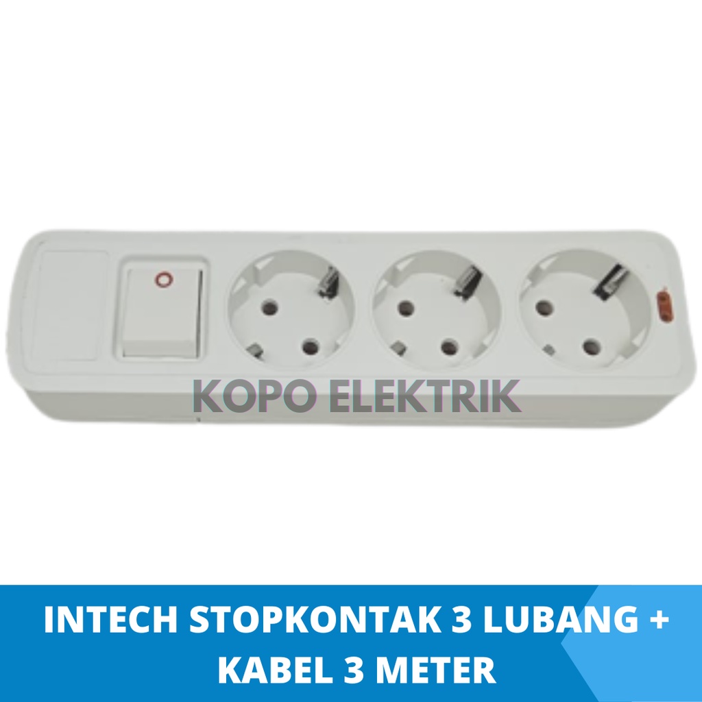 Intech Stopkontak 3 Lubang + Kabel 3 Meter