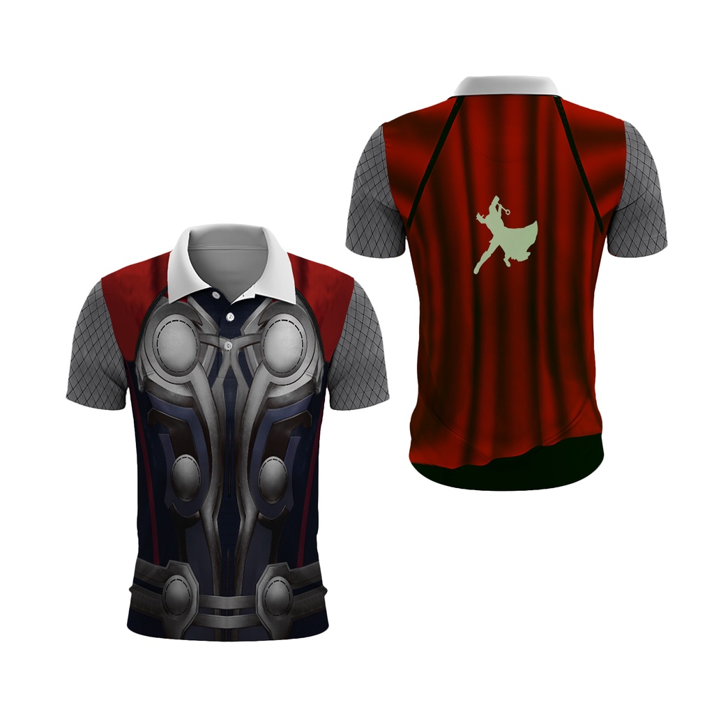 Tinishop - Kaos Polo Pria Costum Thor | Baju Costum Thor FullPrint | Costum Thor Pria Kerah Polo