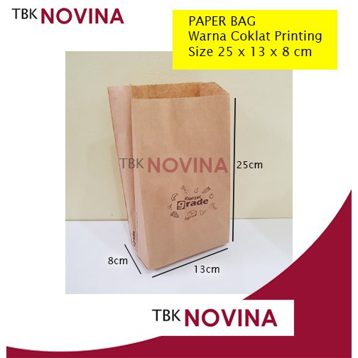 [50 Pcs] Paper Bag LARGE- Kantong Kertas Burger / Fried Chicken / Snack / Gorengan / Roti