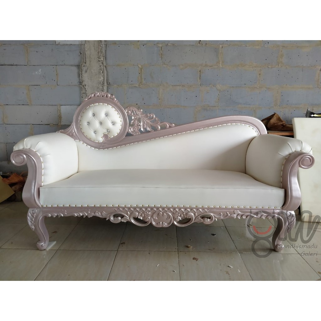 Sofa Santai Kayu Mahoni - Sofa Malas Panjang