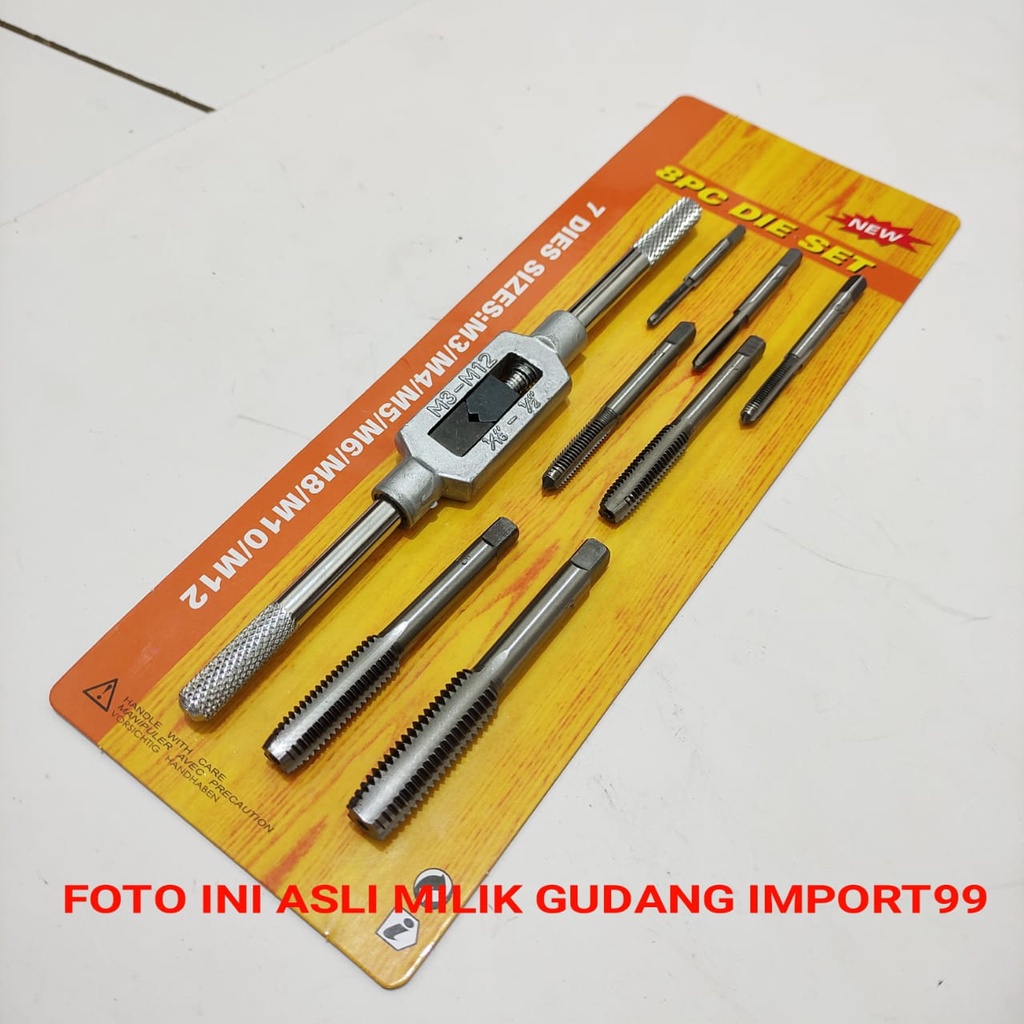 HAND TAP HANDTAP SENAI DRAT DERAT BAUT SET M3 M4 M5 M6 M8 M10 M12