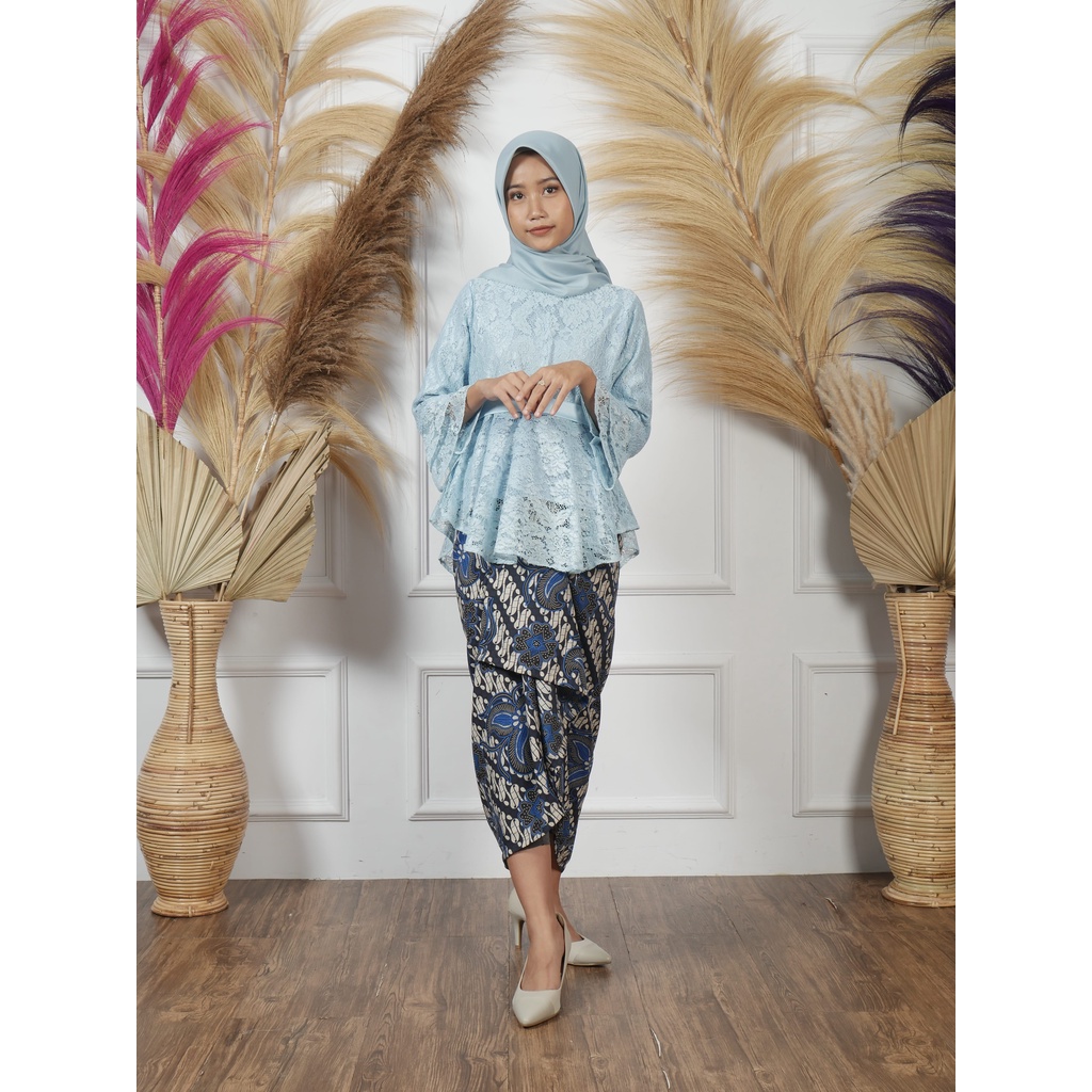 Atasan Kebaya Brokat / brukat Rinjani / kebaya lamaran / kebaya wisuda / kebaya modern PART 1-Baby blue atasan