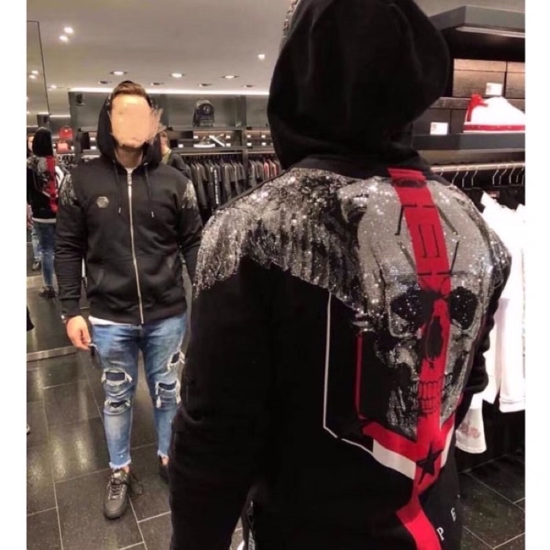PP61 SWEATER HOODIE PHILIPP PLEIN SKULL FULL SWARROWSKY