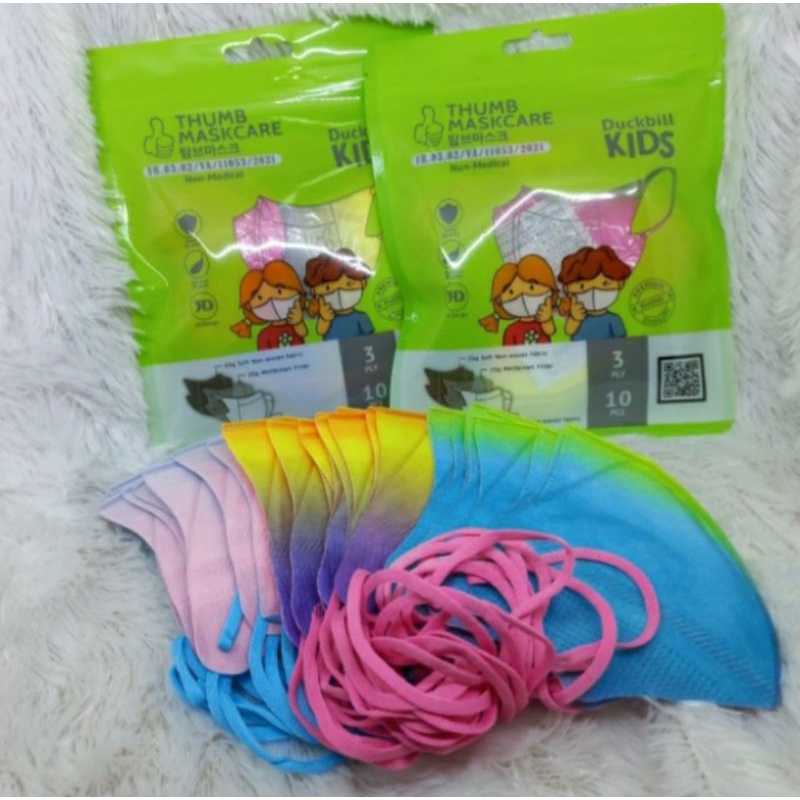 Masker Anak Duckbill polos, mix warna ,dan motif karakter