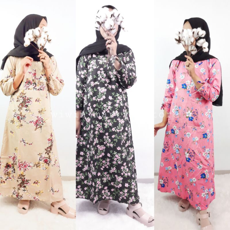 WMS Gamis Bunga Katun Jepang