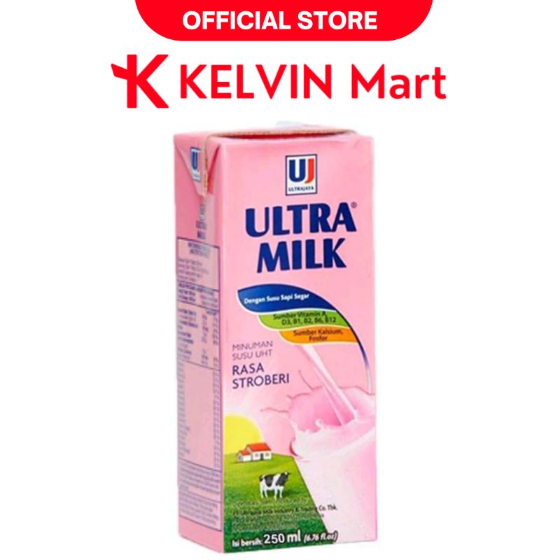 

Ultra Milk Strawberry Susu UHT Stoberi Pck 250mL | KELVIN Mart