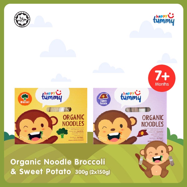 

Happy Tummy Organic Noodle E [Sweet Potato, Broccoli] – Mie MPASI Organik Tanpa Pengawet, Praktis & Bergizi