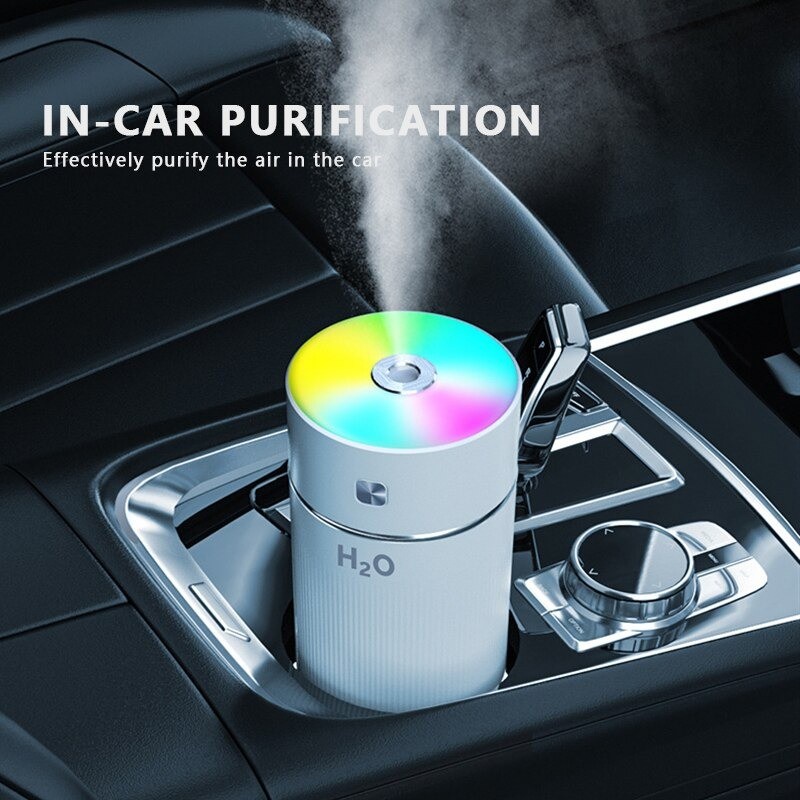 Air Humidifier Aromatherapy Colorful Lights USB Recharge 240ml - FZ010 - White