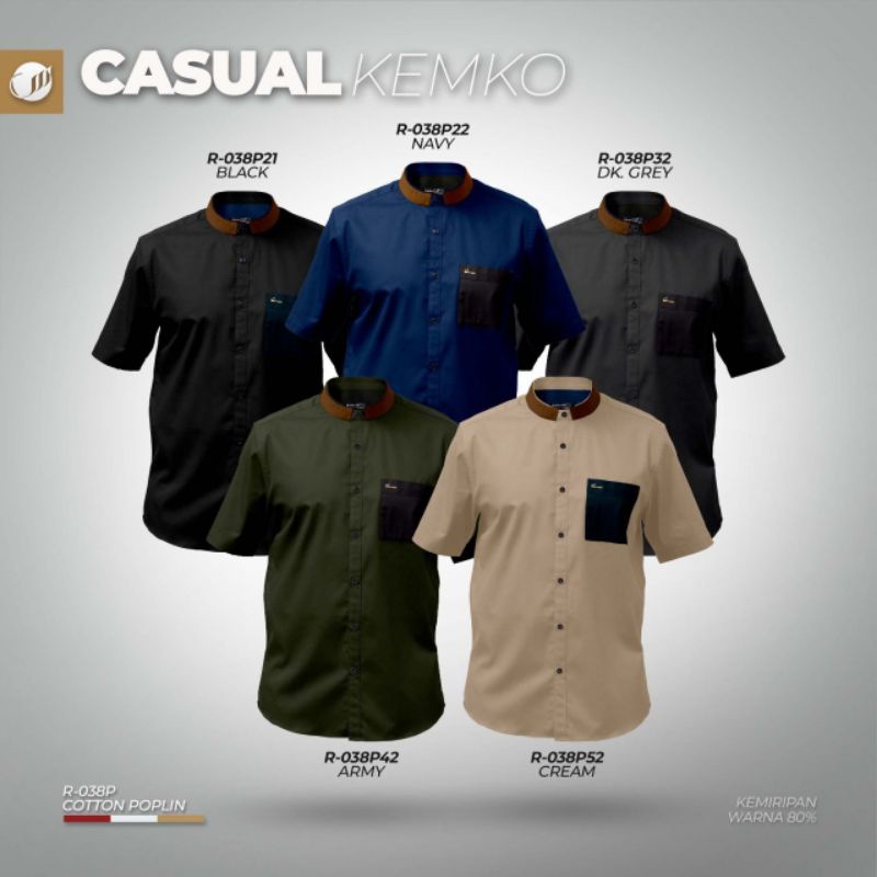SAMASE KEMKO CASUAL R038P Army,Black Cream dk Grey
