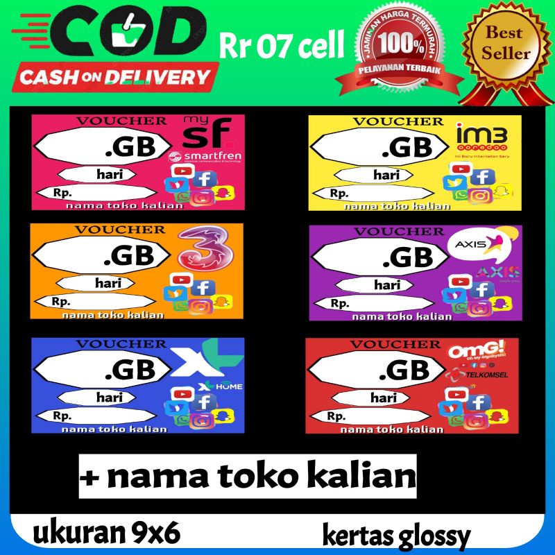 DISPLAY CONTOH LABEL HARGA VOUCHER KONTER/PHONCEL 0991