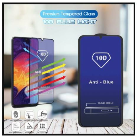 Tempered Glass Blue 10D Anti Gores&amp;Radiasi for Samsung A01/Core,A10,A10s,A20,A20s,A21,A21S,A22 4G 5G,M32