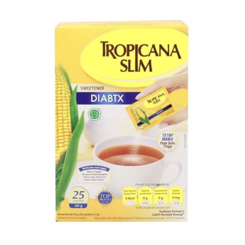 Tropicana slim DIABTX 25 50 &amp; 100 sachet ( gula khusus diabet rendah kalori )