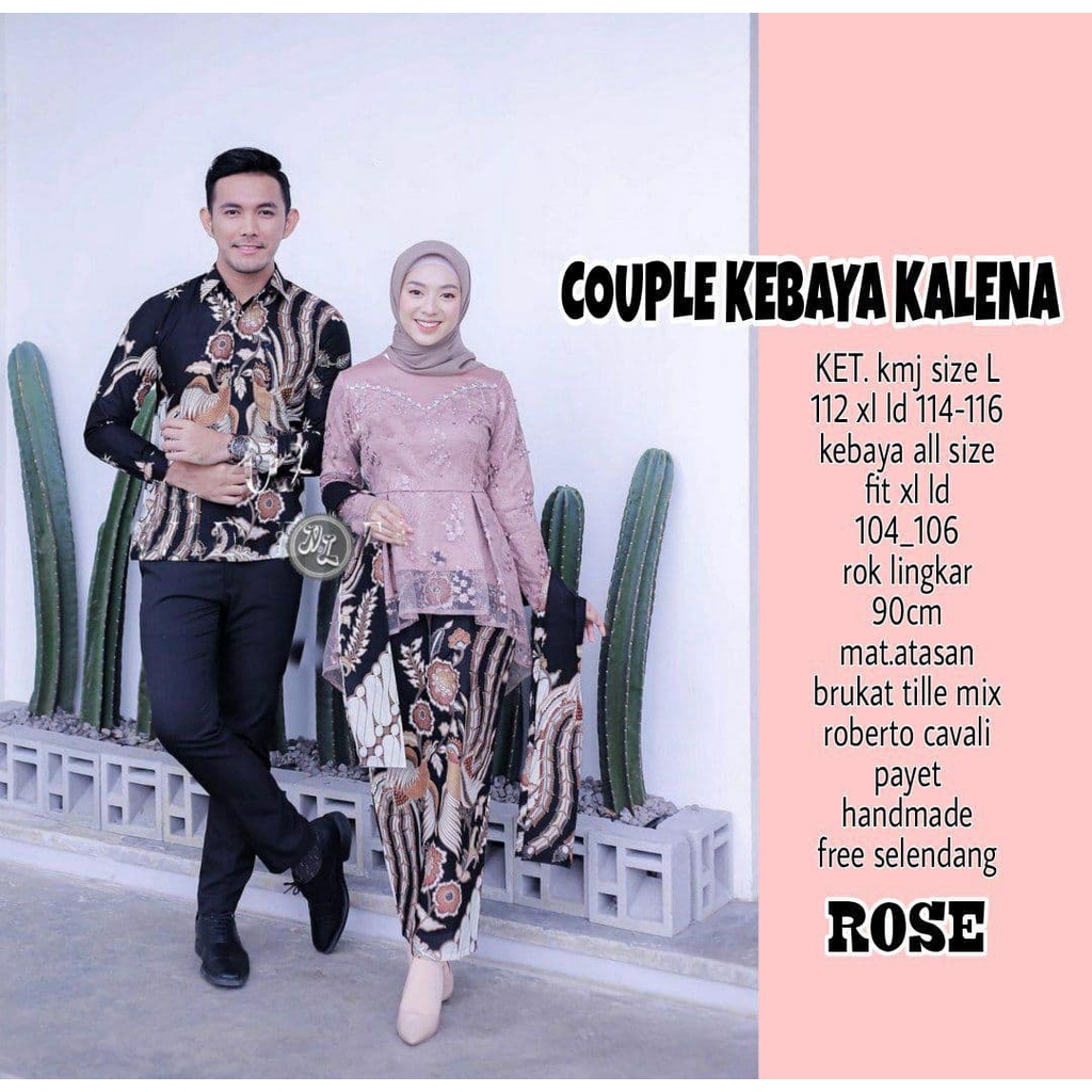 Jual Kebaya Lamaran Tunangan Baju Kondangan Couple Sarimbit Batik