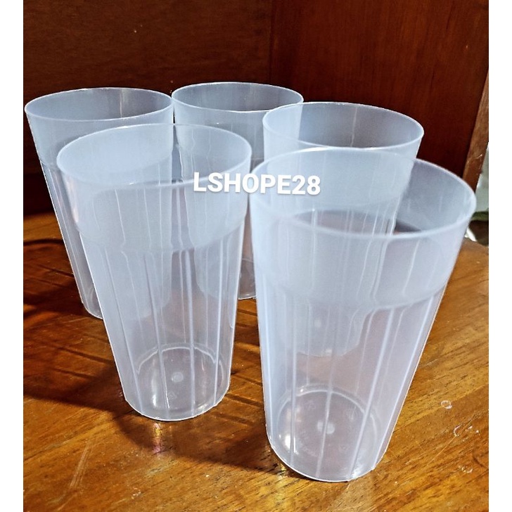 Harga per lusin gelas plastik transparan bening.Gelas minum plastik bening.Gelas bening doff / gelas