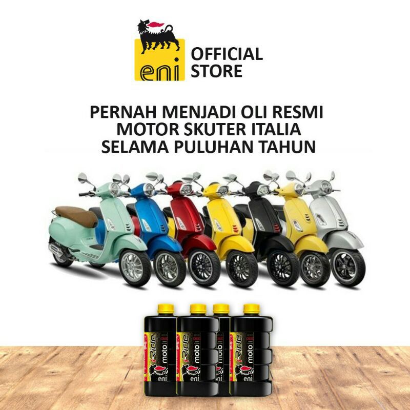 Agip Eni i-Ride Moto 4T Matic ID 10W-30 &amp; 10W-40 (0.8L) Oli Motor Matic Import Original