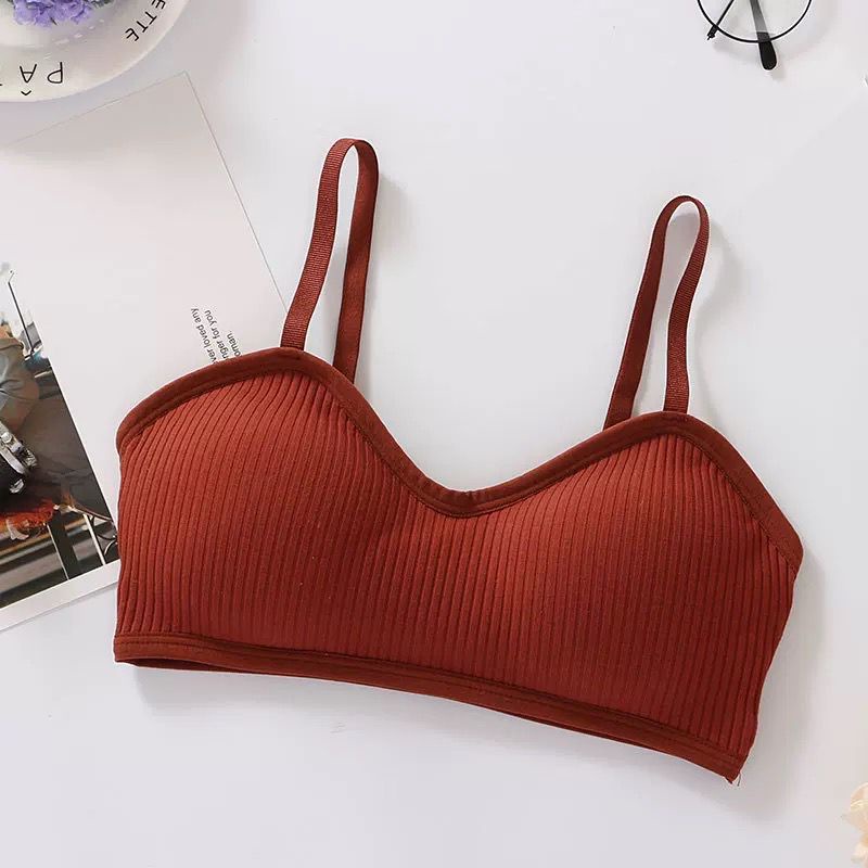 [ LINGERIE MASTER ] - (B-27) BH Bra Wanita Tanpa Kawat Pakaian Dalam bralette Push Up Elastis Sexy sport bra BH-B-27 Oren