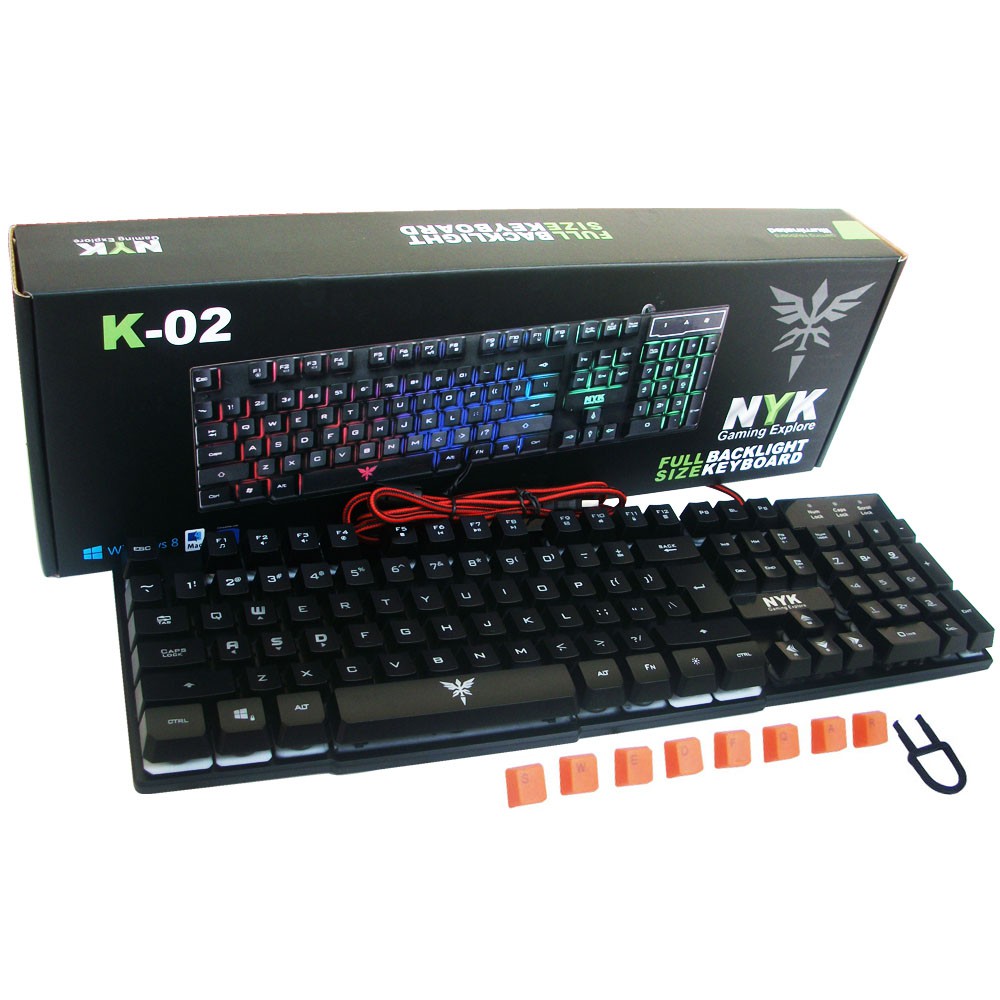 Trend-NYK K-02 Semi Mechanical Keyboard Gaming Free Kabel OTG - Hitam