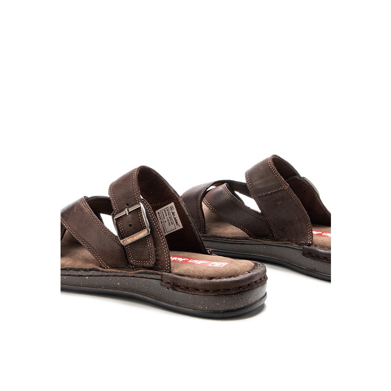 SANDAL CASUAL JIM JOKER PRIA ORIGINAL SLIDE KULIT BRANDED COKLAT JJ20