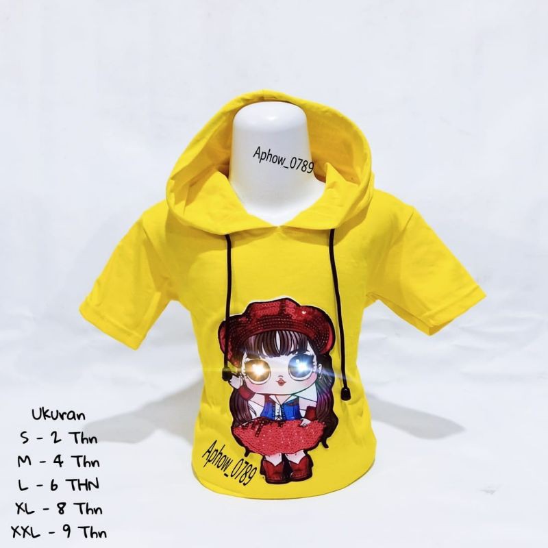 kaos Hoodie anak Perempuan LED LOL Hoodie LOL UK 2-10TAHUN