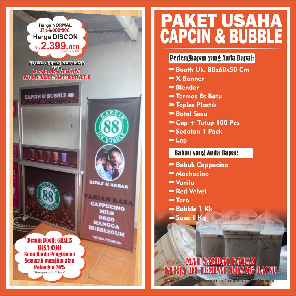 

Paket Usah CAPCIN & BUBBLE Langsung Jualan