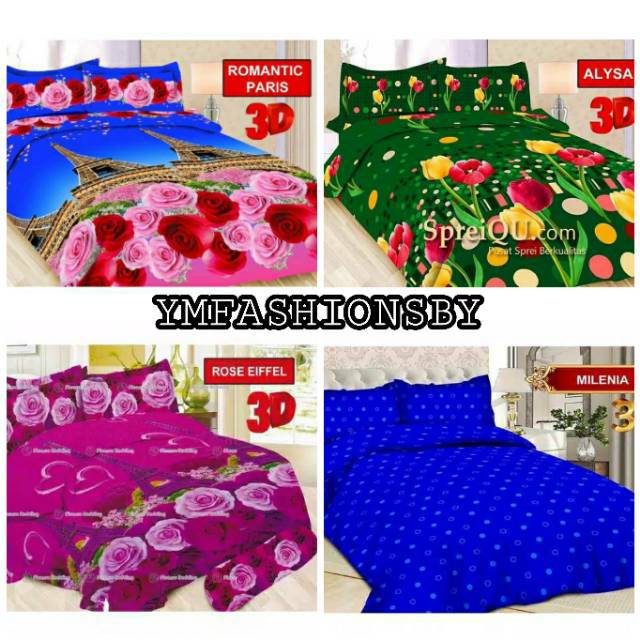 SPREI BONITA ROMANTIC PARIS ALLYSA ROSE EIFFEL MILENIA 120 160 180 B2 B4