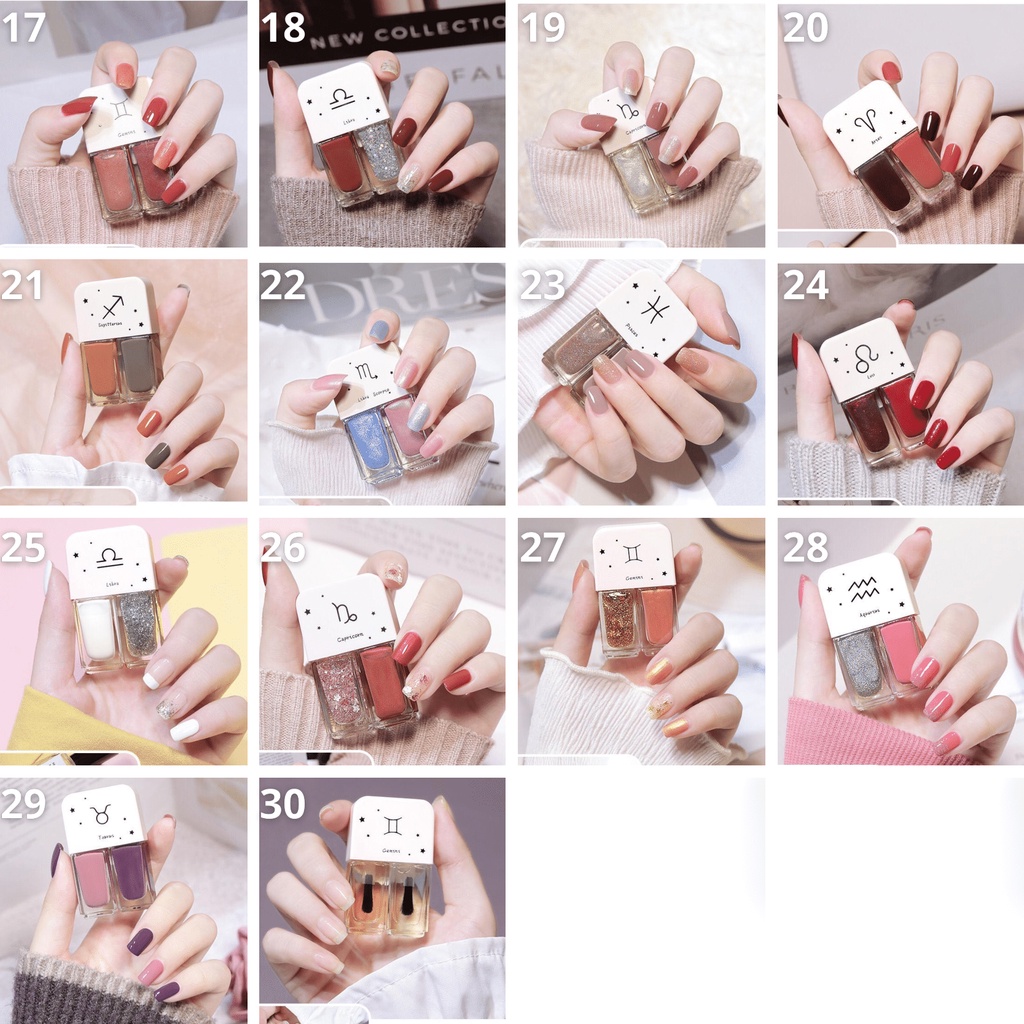 [ORIGINAL] 2in1 Kutek Korea Non Peel Off Nail Polish/Kutek/Cat Kuku/Kutek 2 Warna/Kutek Gel/Nail Polish Gel