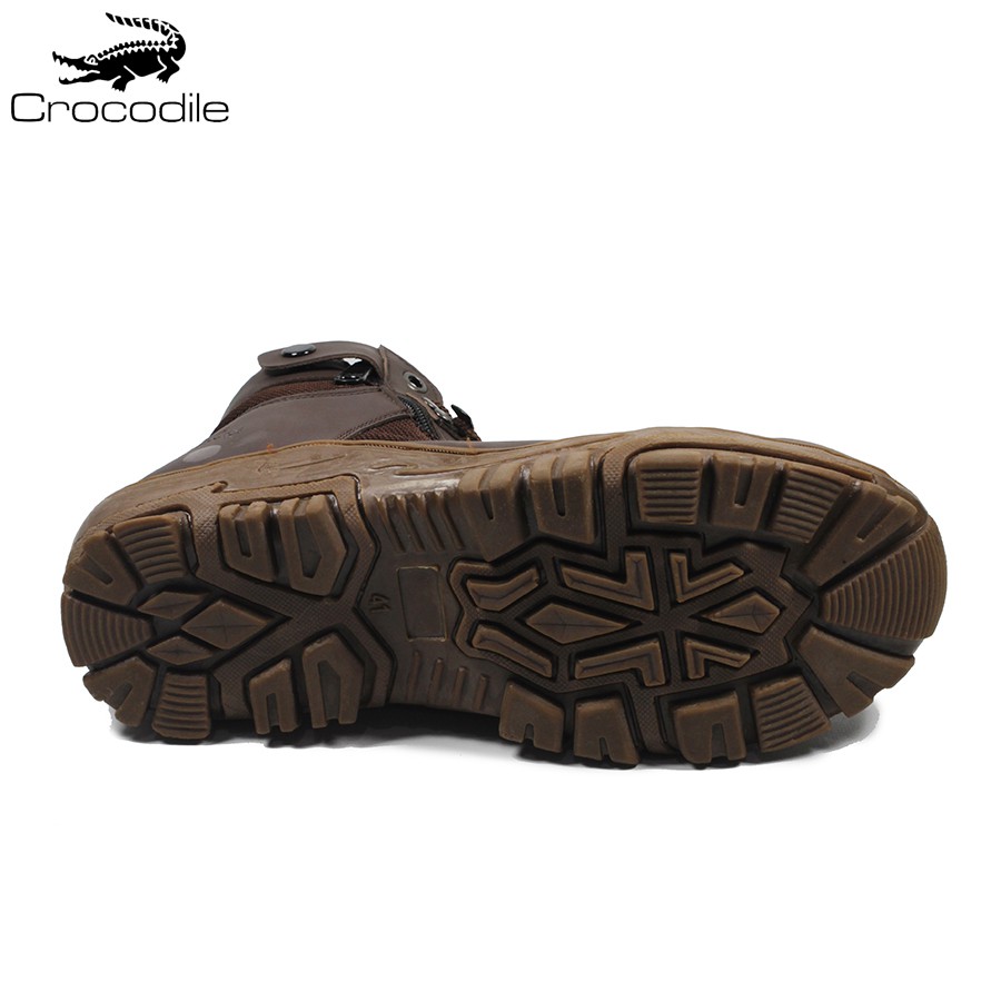 MS Shop - Sepatu Safety Boots Pria Crocodile Jointer PDL Coklat Sleting Outdoor Hiking Gunung Keren