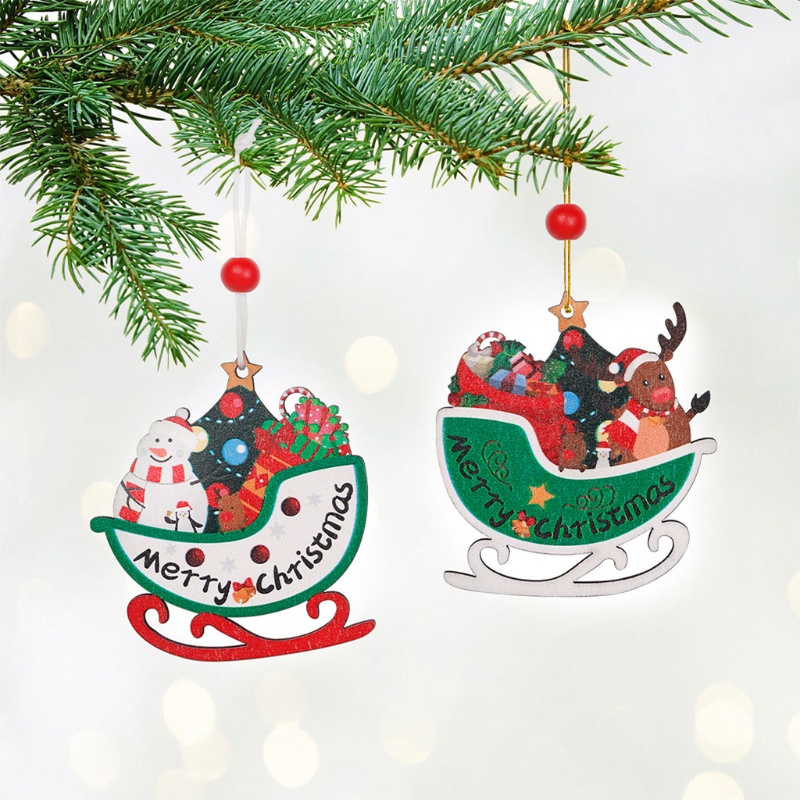 3pcs Ornamen Liontin Gantung Desain Santa Snowman Untuk Pohon Natal