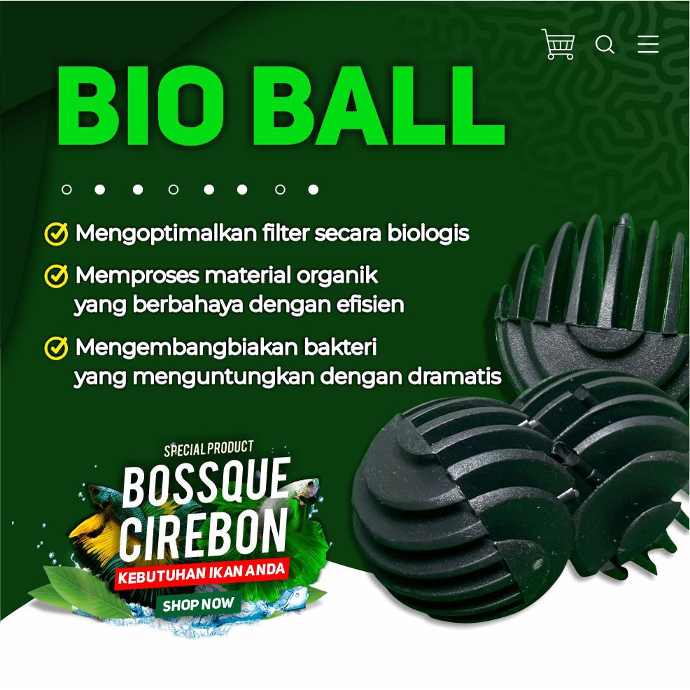 Bio Ball Media Filter Aqurium Kolam Ikan Hias Cupang Guppy Mas Koi Channa