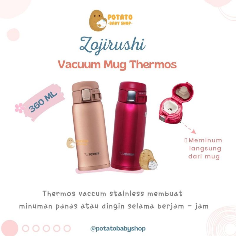 Zojirushi Vaccum Mug Termos 600ml SM-SD60, 480ml SM-SD48  &amp; 360ml SM-SD36 / termos air panas